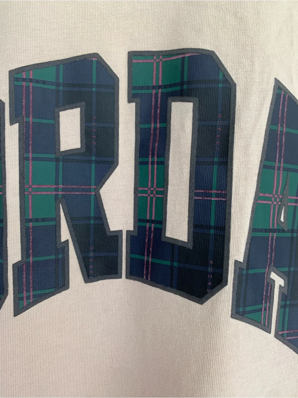 Jordan Men's Cream Plaid Logo T-Shirt